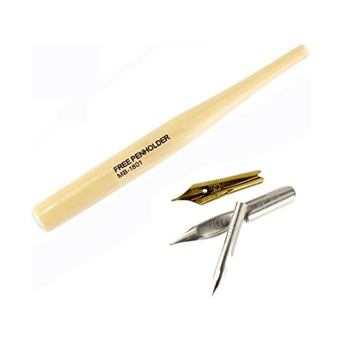 Dip Pen Set,SAYEEC Wooden Handler Artist Cartoon Pen Set Calligraphy Dip Pens With 3 Nibs - Great for Manga/Comic/Calligraphy/Word Art/Pen-and-Ink Drawing Cover