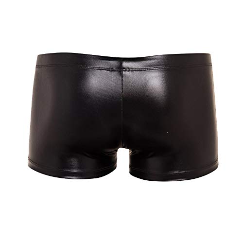 K-Men Men's Sexy Drawstring Boxer Briefs Lace up Swimwear Bikini Trunks Black M (Cotton, a)2