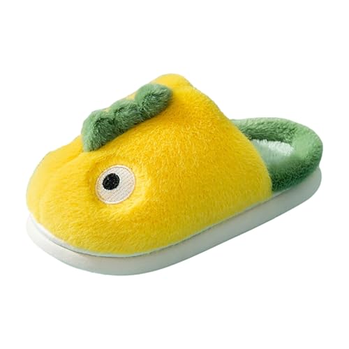Toddler Boys Girls Animal Dinosaur Slippers Kids Indoor House Shoes for Winter Warm Cartoon Soft Plush Footwear