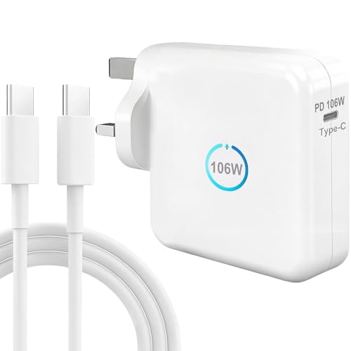 FiveBox 106W USB C Super Fast ChargerCompatible with Mac-Book Pro Charger/Mac-Book Air Charger Compatible with Mac-Book Pro 16 15 14 13Inch MacBook Air iPad Pro for Laptop/Tablet with USB C Port