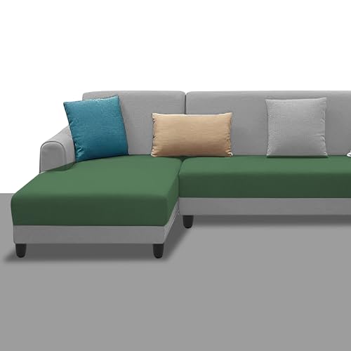 Image of Kraven LHS 6 Seater L Shape Sofa Set for Living Room (Green Grey Fabric) Premium Fabric Sofa