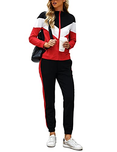 Marvmys Women's Tracksuit Set 2 Piece Sweatsuit Outfits Long Sleeve Zip Up Lounge Jogger Set with Pocket