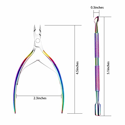 Nagelhautschneider mit Nagelhautschieber - Nagelhautschneider Zangenschneider RONAVO Dead Skin Remover Scherenzange Langlebige Maniküre Pediküre Werkzeuge für Fingernägel und Zehennägel Chamäleon - Image 8