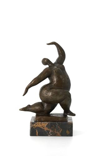 Escultura de Figuras Bailarinas en Bronce con Base de Mármol