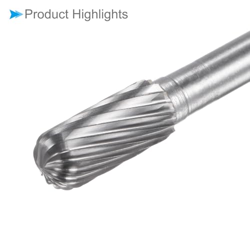 Fresa rotativa de carburo de tungsteno, corte simple, cilindro con punta bola miniatura 5