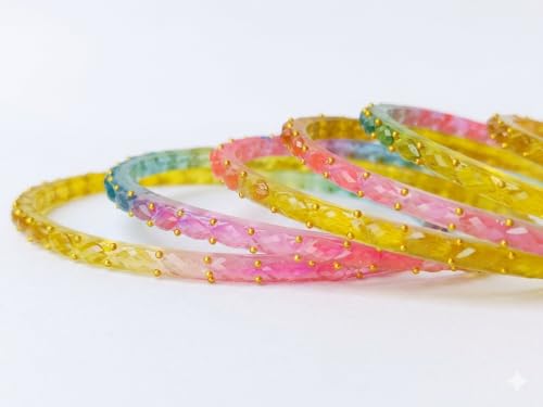 Image of JPS Plain and Glossy Finished Raindrop Glass Bangles Set for Women & Girls | Traditional Ethnic Chudi for Wedding, Party & Regular- Set of 12 Pcs of One Colour | Wedding Special