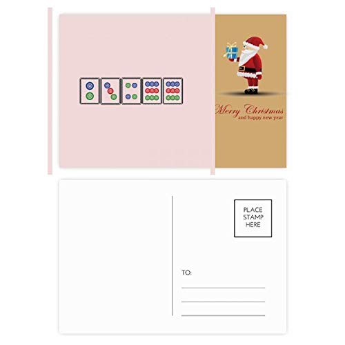 Cartes postales Père Noël Dots Suit Mahjong lot de 20 pièces pour correspondance