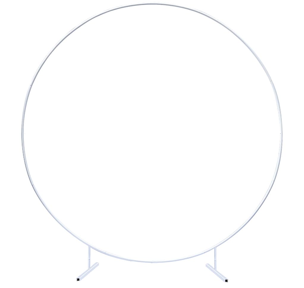Support d'arche de ballons rond en métal, amovible et réutilisable pour fête, mariage, décoration d'anniversaire (2 m, blanc)