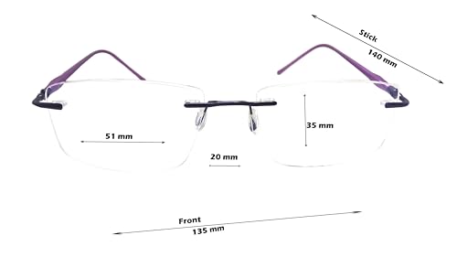 Image of N Specs An Optical Mall Reading Glasses For Men Women Unisex Stylish Framless Frame With Anti Reflected Unbreakable Fiber Glasses