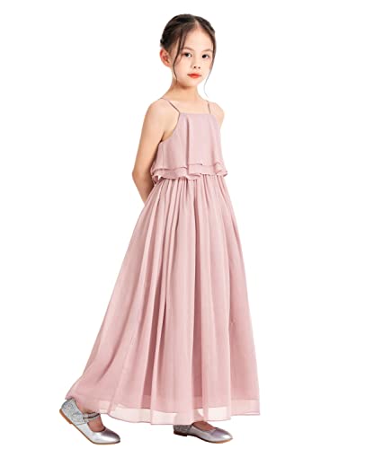 ekidsbridal A-Line Ruffle Chiffon Little Girl Dresses for Formal Events Tea Parties 1924