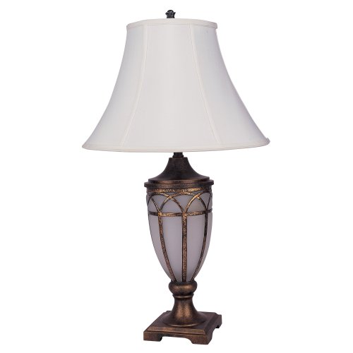 One-Day Sale: Up to 40% Off ORE International 8332TG 30-Inch Table Lamp with Night Light, Antique Brass and Frosted Glass