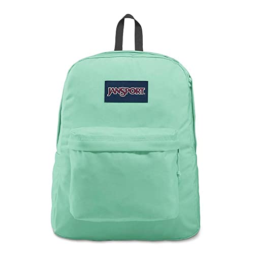 Image of JanSport SuperBreak Plus Backpack with Padded 15-inch Laptop Sleeve and Integrated Bottle Pocket - Spacious and Durable Daypack for Work and Travel - Mint Chip