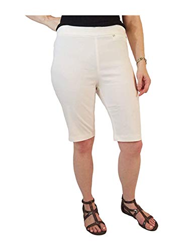 Rafaella Womens Size 18 Comfort Pull-On Stretch Bermuda Shorts, Snow White