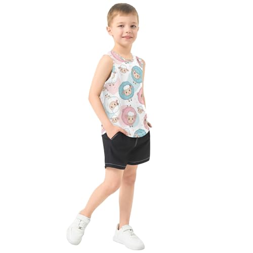 J JOYSAY Cute Goat Colorful Boys Tank Top Sleeveless Muscle Shirts Quick Dry Sport Workout Active Kids T-Shirts 3-15T4