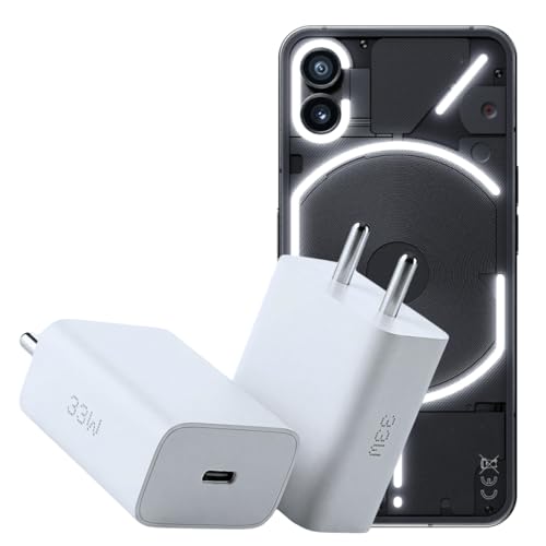 Image of KAIMENGLONG 33W USB-C Fast Charging Adapter Compatible for Nothing Phone 3a 3a Pro 2a 2a Plus | Rapid Charge Support | 5000mAh Battery Optimized | Original Charging Speed (White)