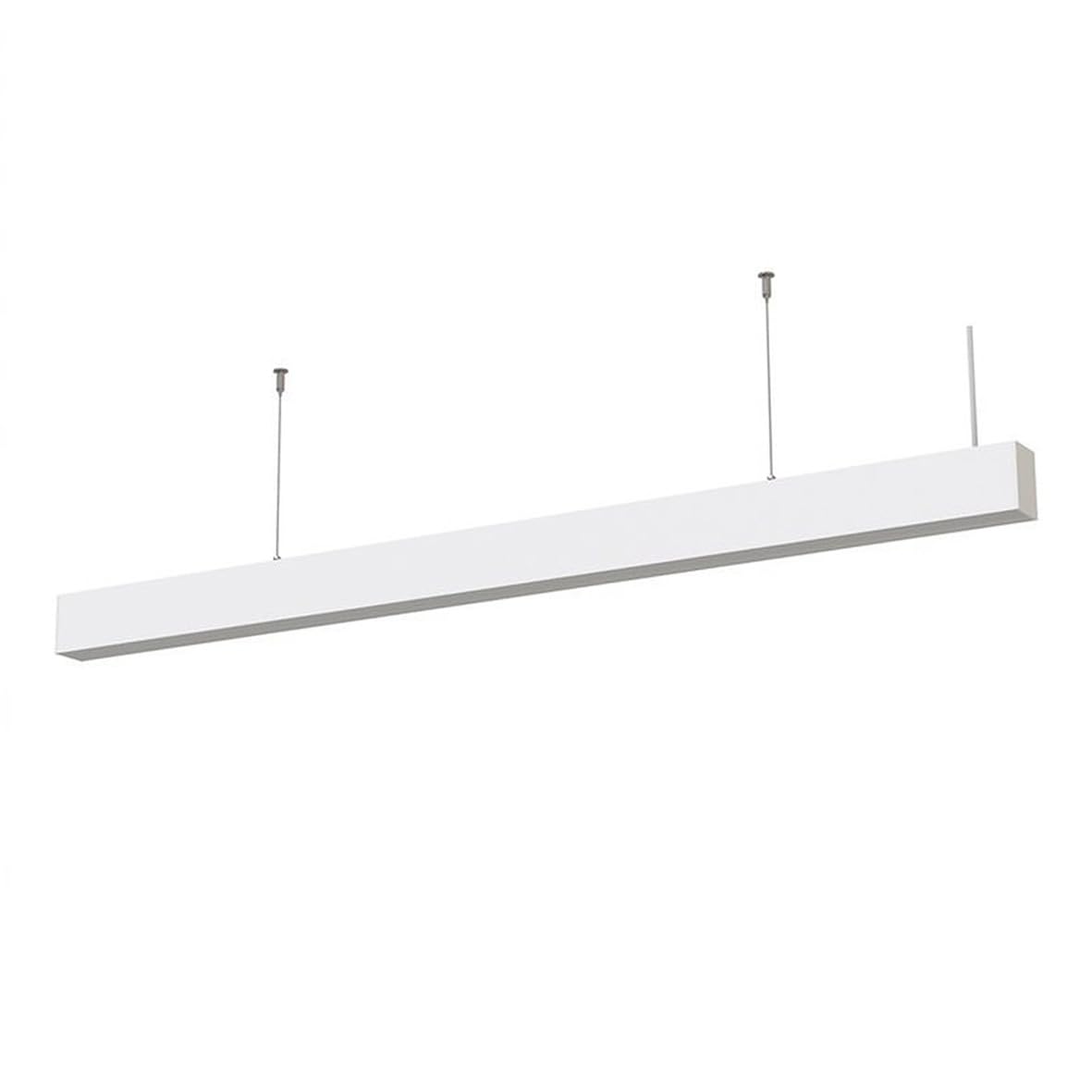 Plafoniera LED 48W 120x7x5cm Bianca da Sospensione con cavo acciaio Pi-17-48W