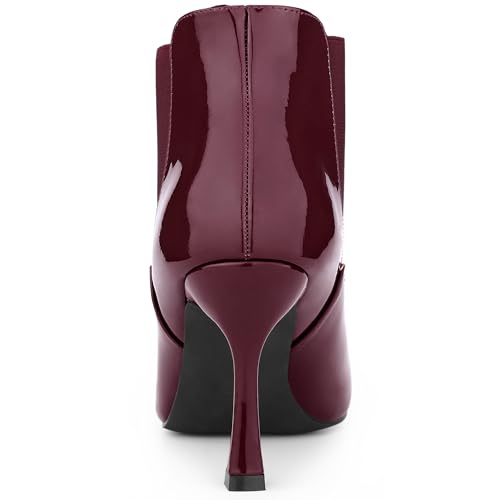 Allegra K Women's Pointed Toe Stiletto Heels Chelsea Ankle Booties4