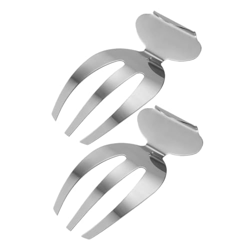 Lurrose 2 piezas Utensilios de Ensalada de Acero Inoxidable Tenedores para Mezclar y Servir Diseño Ergonómico para Cocina y Frutas de Reutilizables y Duraderos