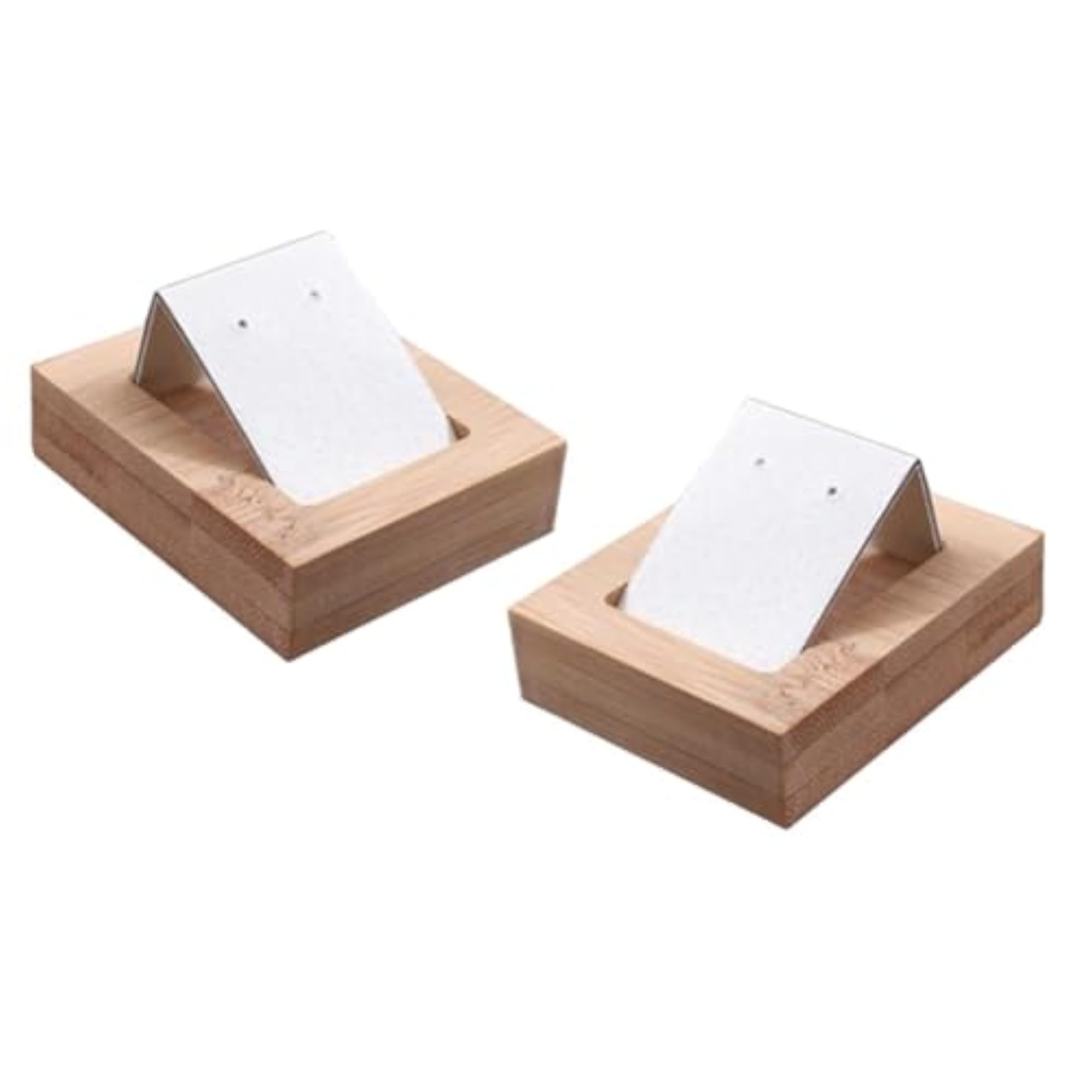 Earring Card Holder with Tray, 2 Pairs, White