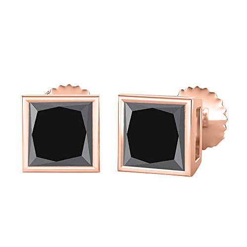 Bague princesse en argent sterling et diamant noir pour femme