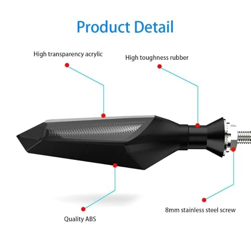 Clignotant LED pour moto feu arrière de ambré séquentiel 8 mm - 6