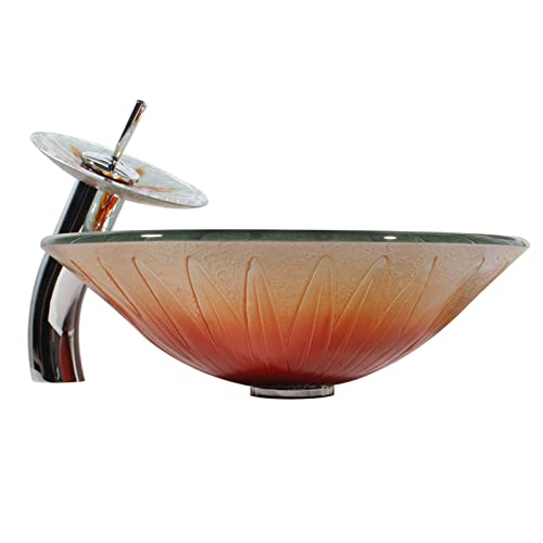 Lavabo de vidrio templado sobre encimera que evita salpicaduras 5