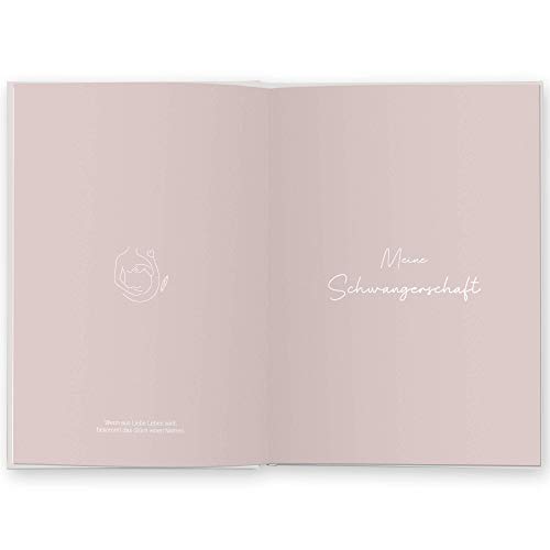 LEAF & GOLD® Schwangerschaftstagebuch I Tagebuch für die Schwangerschaft zum eintragen I Tolles Geschenk für Schwangere und werdende Mütter