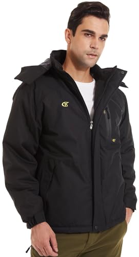 Qpngrp FEATURE: QUALITY FABRICS, SUPER COMFORT Mens Waterproof Ski Snowboarding Jacket Winter Windproof Snow Coat Black Large thumb #3