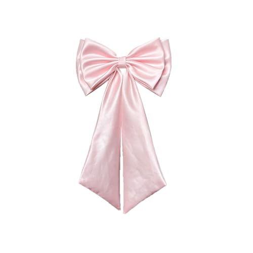 Image of Detachable Satin Bow for Wedding Dress Bowknot with Irregular Tulle Tail