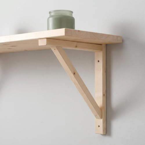 Soportes de madera para estantes flotantes armarios encimeras y baldas triangulares 5