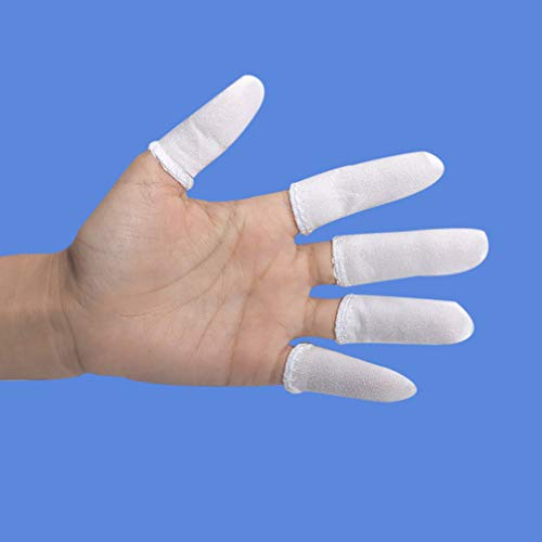 DOITOOL Branco Dedeiras Algodão Guardas Dedo Polegar Da Mão Dedos Mangas Protector Respirável Absorv
