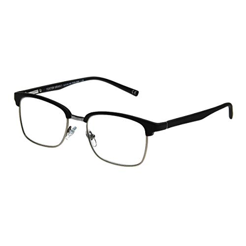 Foster Grant Magnavision Men's Alden Club Style Reading Glasses Spring Hinges w/Case (Black, 2.50)