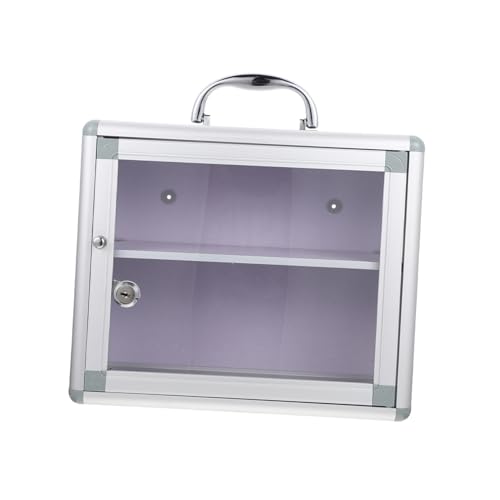 Holibanna 1Set Convenient Locking Medicine Box Wall Mounted First Aid Storage Case for Household Use Durable Multi Organizer with Safety Clasp and Handle for Family