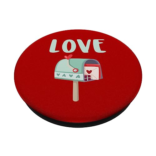 XOXO Love Letter Valentine's Day Valentine Pop Sockets Red PopSockets Swappable PopGrip, Black - Image 2