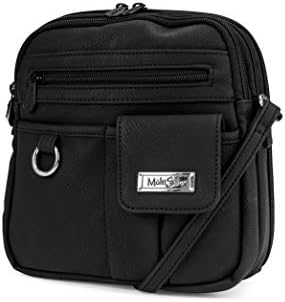 Multisac North South Mini Zip Around Crossbody Bag, Black