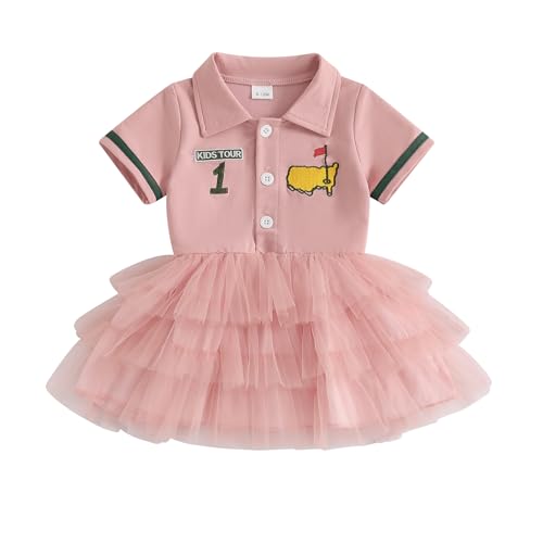 Toddler Baby Girl Summer Outfit Golf Dress Kids Tour 1 Polo Short Sleeve Tulle Tutu Dress Summer Birthday Clothes