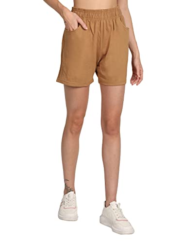 Image of CHKOKKO Women's Regular Cotton Regular Fit Plain Shorts for Women