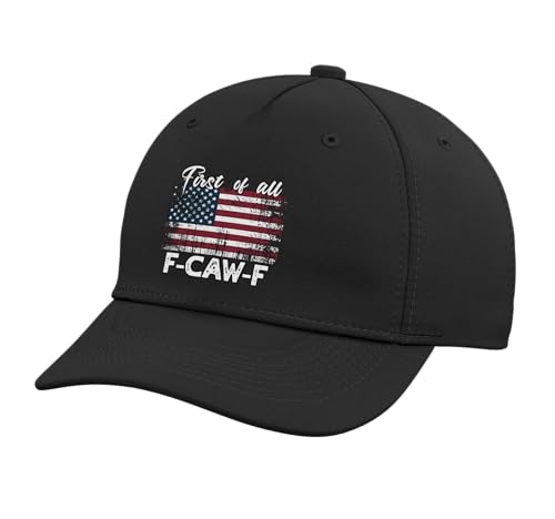 Funny F-CAW-F American FCAWF US Flag F-Caw-F Adjustable Printed Baseball Hat Black
