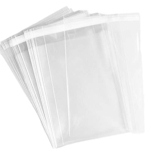 Delatanus 150 Pcs 5-1/2 x 7-1/2 Clear Cellophane Cello Bags Thick Greeting Card Plastic Sleeves-Fit 5 X 7 Inch Cards Photos A6 A7 Envelopes Candy Treats 1.5-Mil