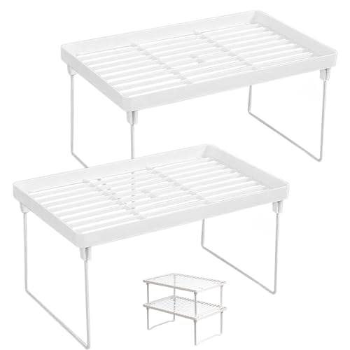 Tuwyii 2 Piezas Estantes de Cocina, Stantes Apilable de Cocina, Estante para Especias, Estantes de Cocina Estante de Almacenamiento, Estanterias Almacenaje Cocina Armario para Cocina Baño
