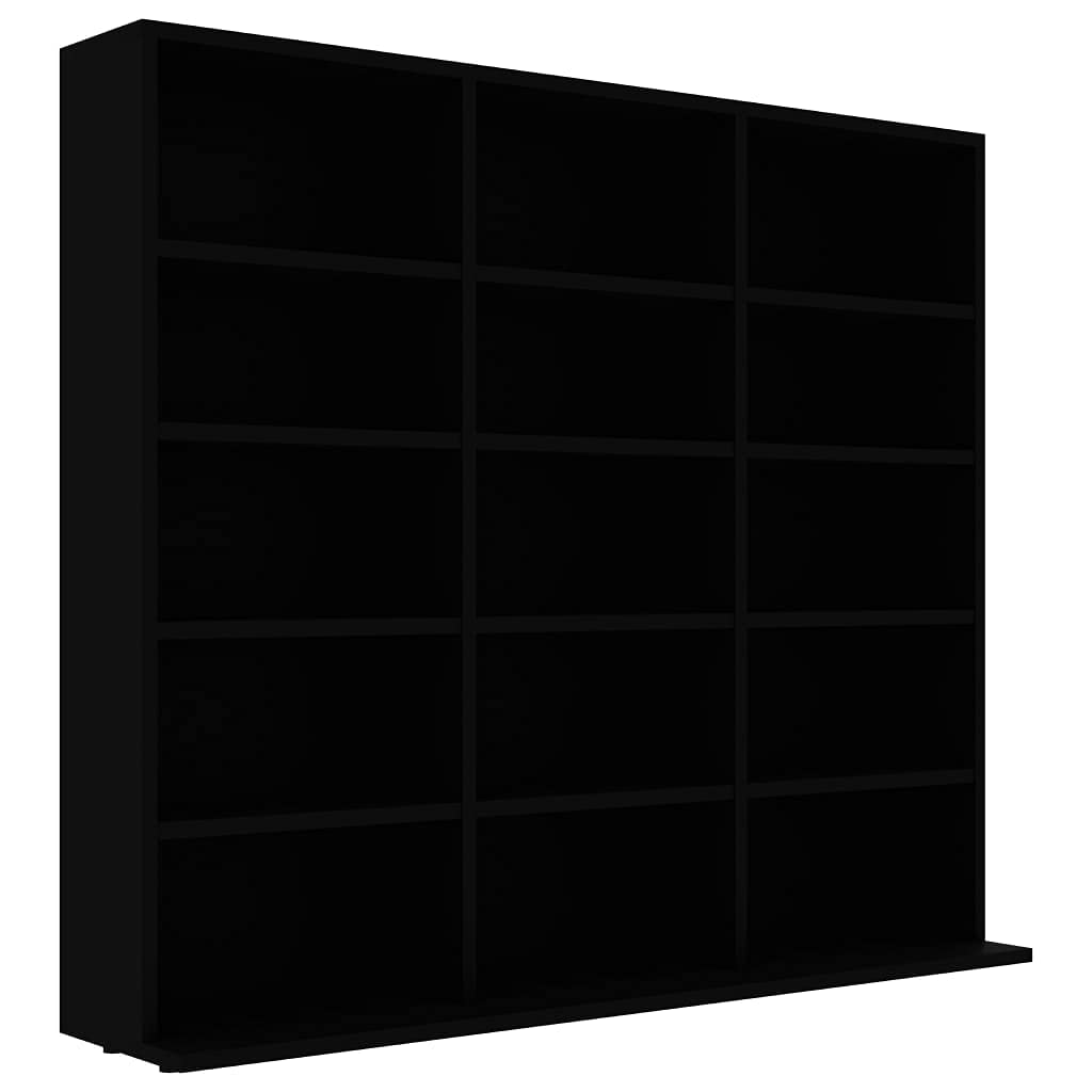 MOONAIRY Estantería para CD, Vitrinas para Colecciones De Pie, Estanterias, Vitrina para Perfumes, Mueble CD, Mueble Estanteria, de aglomerado Negro 102x23x89,5 cm