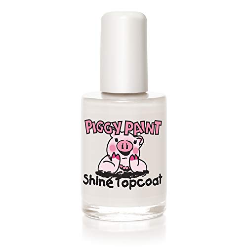 Piggy Paint 100% Non-toxic Girls Nail Polish - Safe, Chemical Free Low Odor for Kids, Top Coat for Shine and Scratch Resistance - Great Stocking Stuffer for Kids