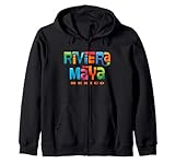 Riviera Maya México Diseño Tropical Retro Sudadera con Capucha