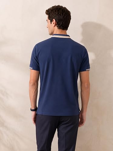 Image of Men's Polo - FYLTR Men's Regular Fit Polo T-Shirt with Contrast Tipping Collar - 100% Cotton | Soft Handfeel | Casual T-Shirts for Men