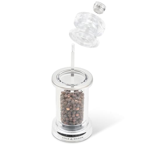 Cole & Mason 605 Salt and Pepper Mill Set, Precision+/Ceramic Mechanisms, Adjustable Salt and Pepper Grinders, Acrylic, 144mm, Cooking/Seasoning, Lifetime Mechanism Guarantee - Image 5