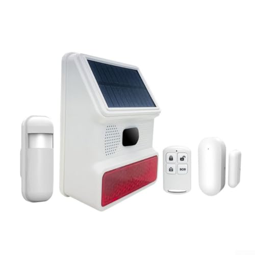 Sirena solar inalámbrica para exteriores de 433 MHz para seguridad del hogar y el garaje con luz LED intermitente, alertas de alta intensidad (C)