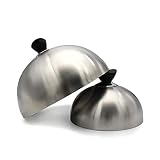 SANTOS Grillglocken - 2er Set Edelstahl-Grilldeckel - ideal für Kohle- Gasgrill & Plattengrill - backen, dämpfen, Garen, Grillen, warmhalten UVM.