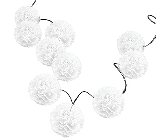 Pack of 10 Tissue Paper Flower Ball Pom pom Party Decoration Indoor Outdoor 6