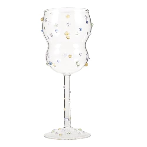 Uonlytech Bicchiere Da Vino Elevato Con Motivo Punti Coppa Decorativa Per Vino e Capacità Riutilizzabile e Versatile Per Feste e Uso Quotidiano