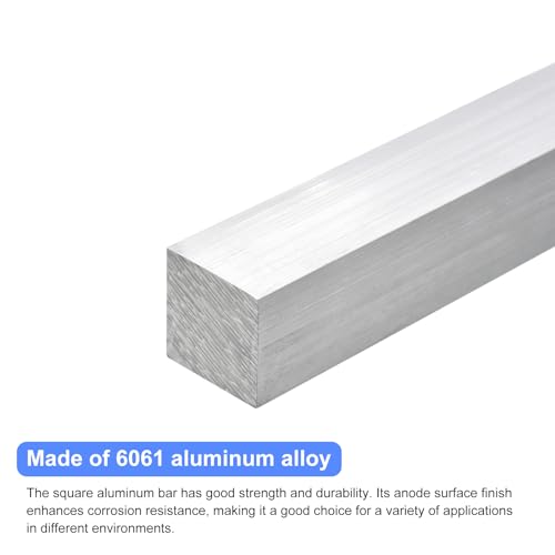 Image of uxcell Square Aluminum Flat Bar, 9 /16 inch Thick 0.6 inch Width 10 inch Length Square Aluminum Bar 6061 Aluminum Flat Plate, 15 x 15 x 254mm T6511 Solid New Mill Stock for Industrial Building